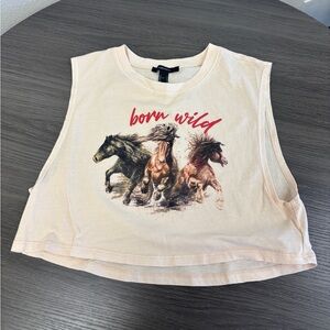 S Forever 21 “Born Wild” Crop Top